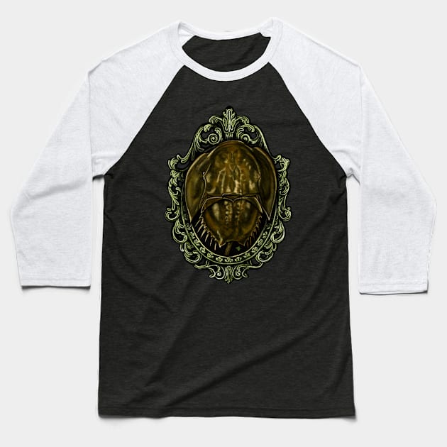 Invertebrate Cameo: The Gentle Horseshoe Crab Baseball T-Shirt by FreyStrandDraws